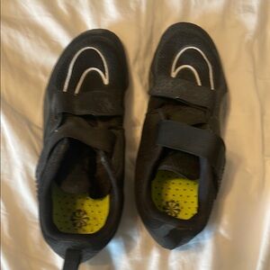 Nike Black and White Athletic Shoes with Velcro Closure